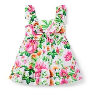 Janie And Jack Girls Floral Ruffle Dress Flowers Easter Spring Summer Sun Dress